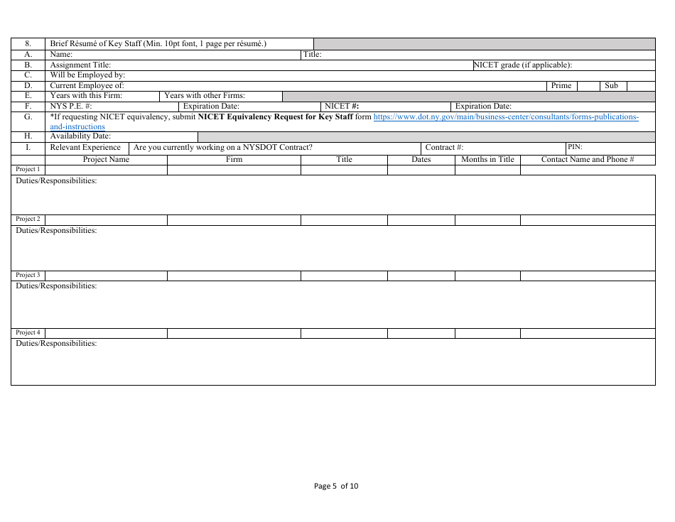 Form NYSDOT255 Architectural / Engineering and Related Services - New York, Page 5