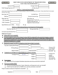 Document preview: Form CONR521 Cost Analysis Worksheet - New York