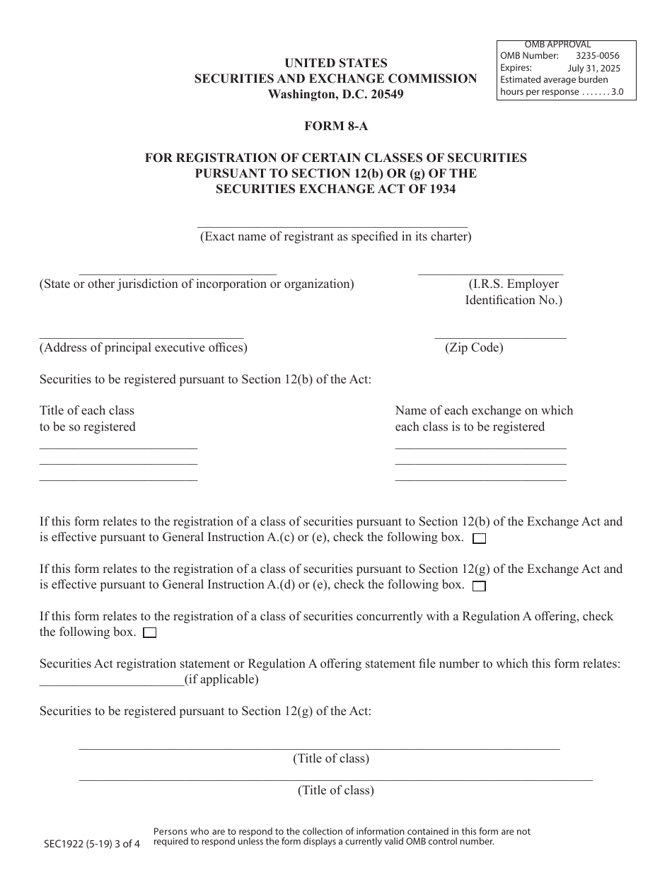 Form 8-A (SEC Form 1922) Registration of Certain Classes of Securities Pursuant to Section 12(B) or (G) of the Securities Exchange Act of 1934, Page 3