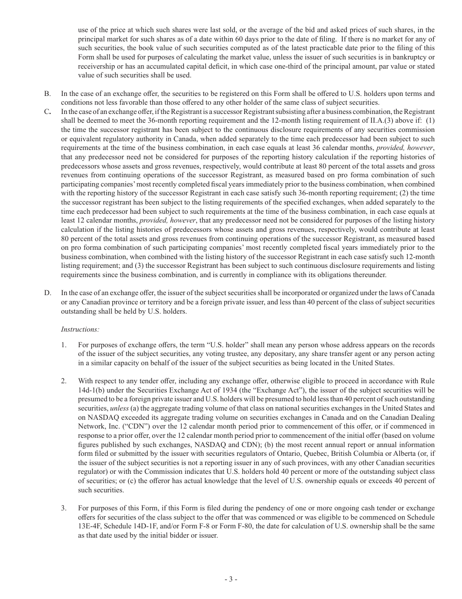 Form F-80 (SEC Form 2282) Registration Statement Under the Securities Act of 1933, Page 3