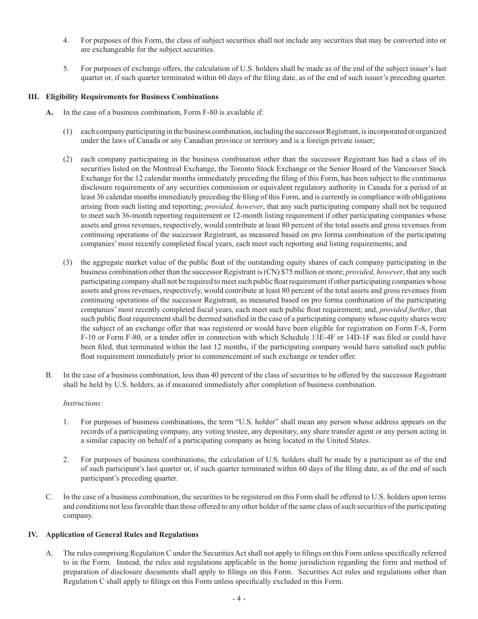 Form F-80 (SEC Form 2282) Registration Statement Under the Securities Act of 1933, Page 4