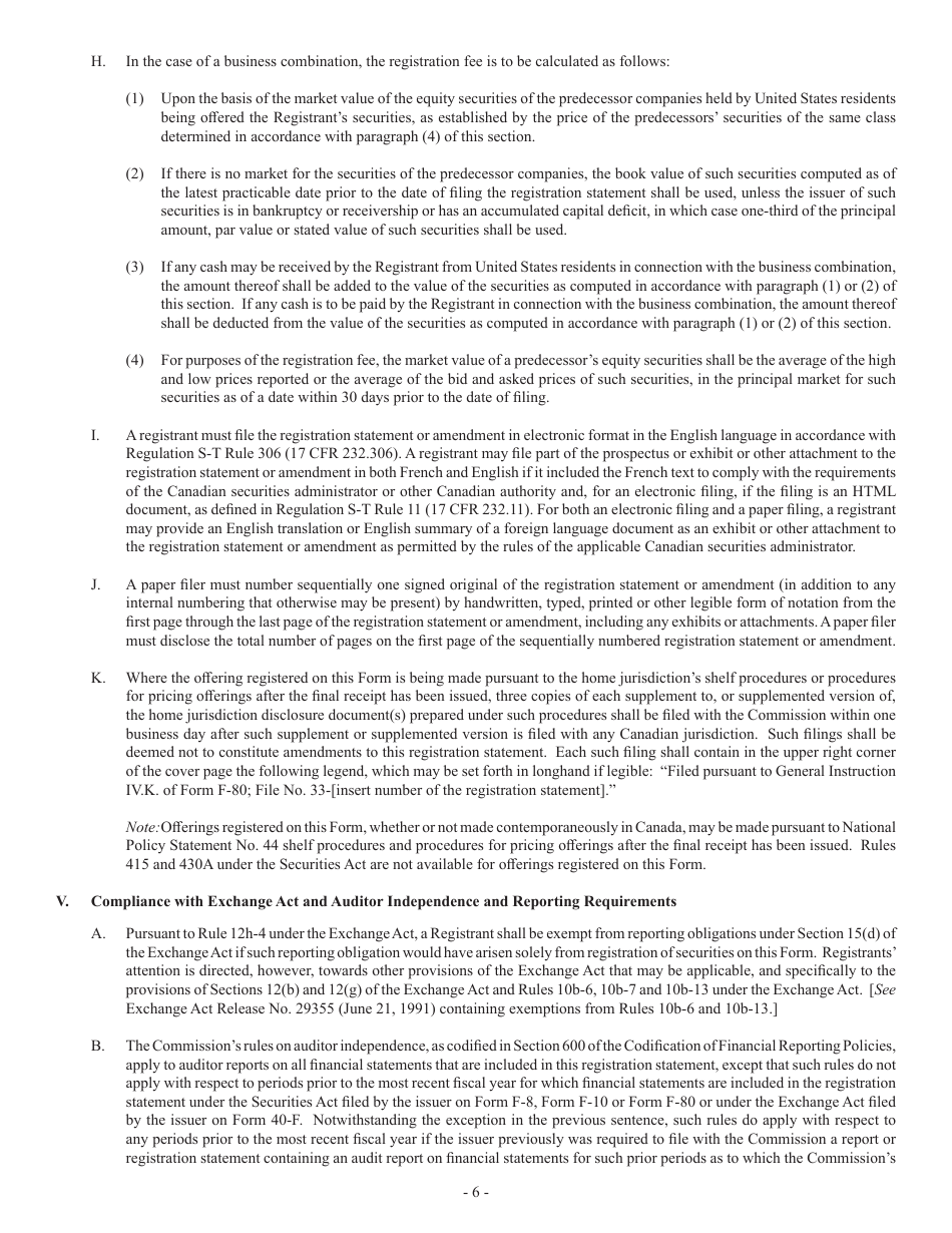 Form F-80 (SEC Form 2282) Registration Statement Under the Securities Act of 1933, Page 6