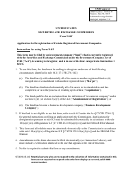Form N-8F (SEC Form 1691) Application for Deregistration of Certain Registered Investment Companies