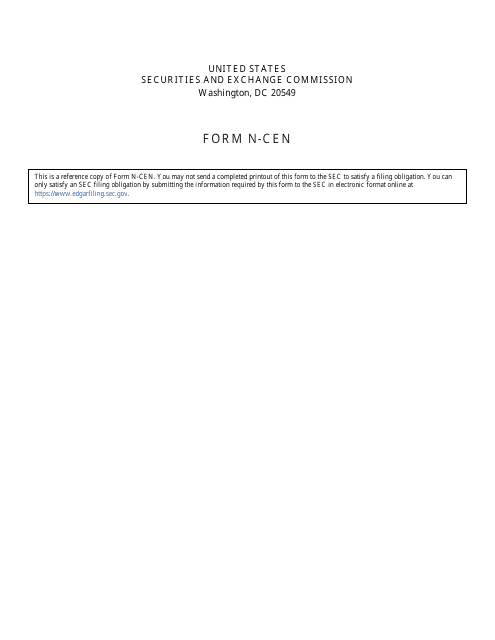 SEC Form 2846 (N-CEN)  Printable Pdf