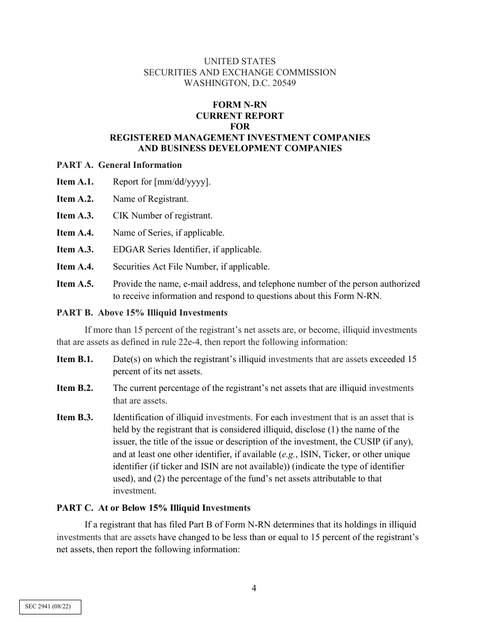 Form N RN SEC Form 2941 Fill Out Sign Online And Download form-n-rn-sec-form-2941-fill-out-sign-online-and-download