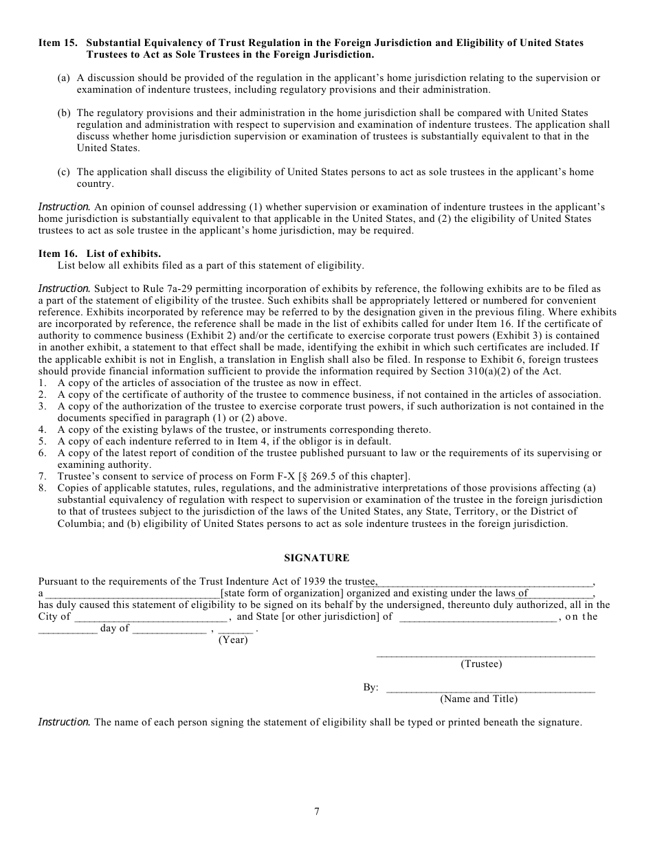 Form T-6 (SEC Form 2275) - Fill Out, Sign Online and Download Printable ...