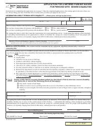 Form MV-664.1MP Application for a Metered Parking Waiver for Persons With Severe Disabilities - New York