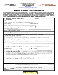 Document preview: Form PA-7I Language Access Complaint Form - New York (Italian)