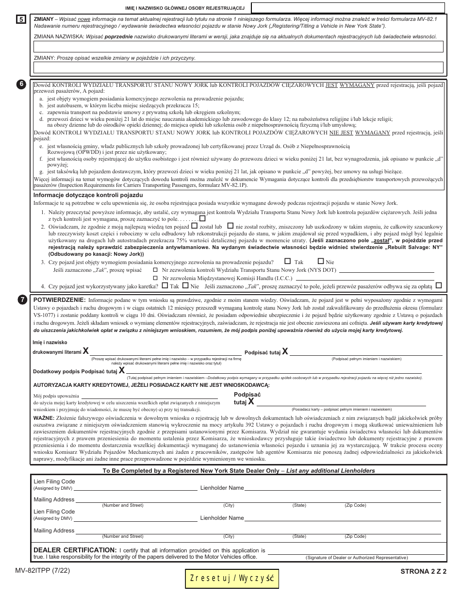 Form MV-82ITPP Download Fillable PDF or Fill Online In-transit Permit ...