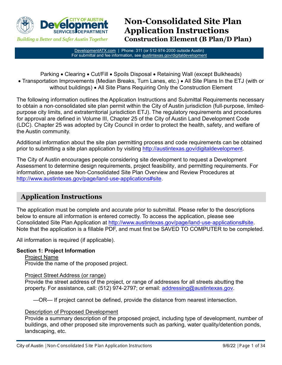 Download Instructions For Non-consolidated Site Plan Application ...