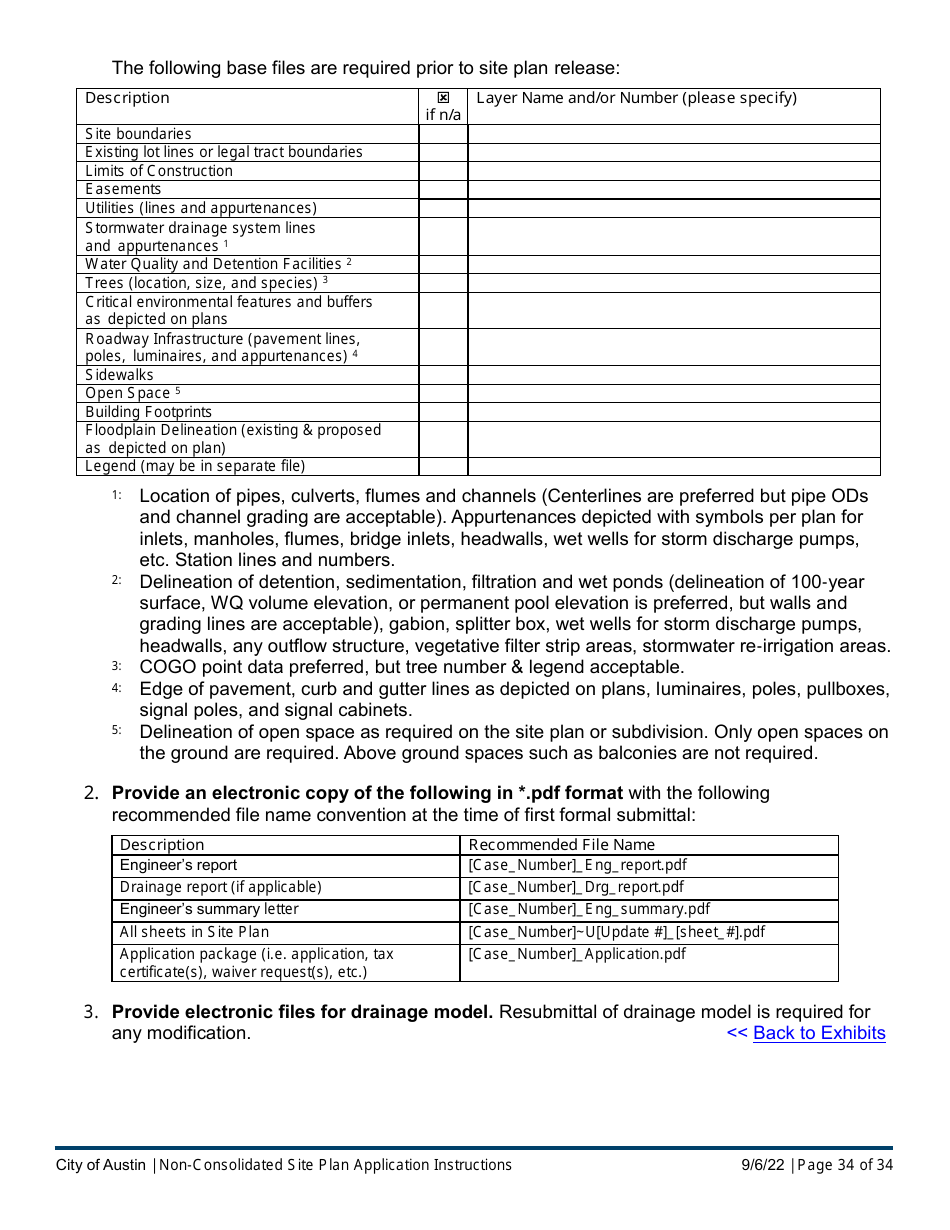 Instructions for Non-consolidated Site Plan Application - Construction Element (B Plan / D Plan) - City of Austin, Texas, Page 34