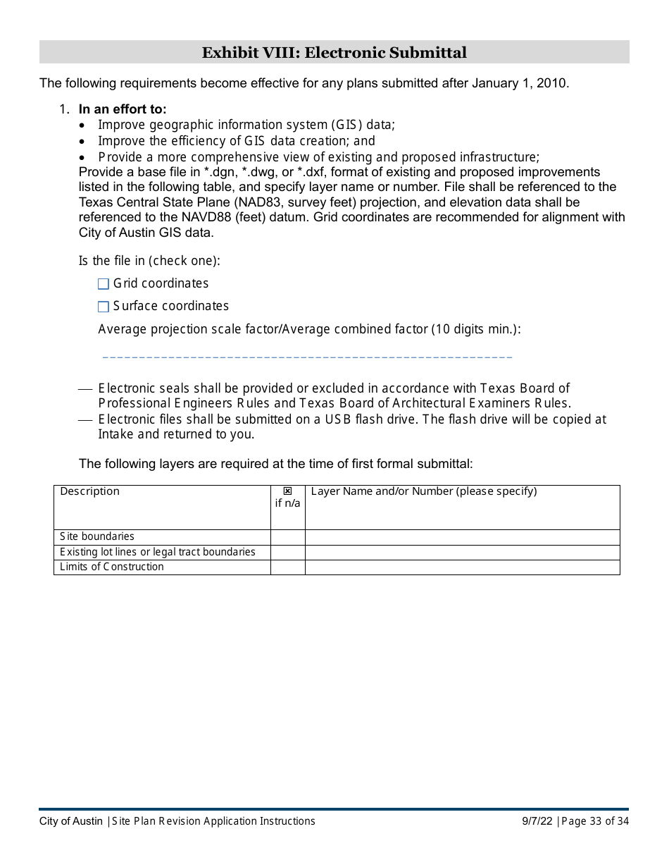 Instructions for Site Plan Revision Application - Consolidated / Non-consolidated - City of Austin, Texas, Page 33