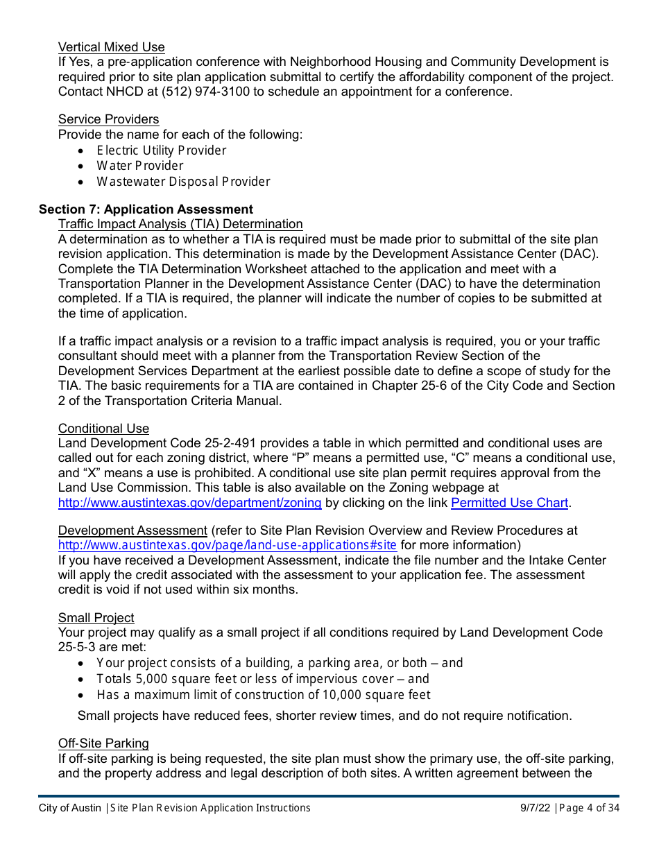 Instructions for Site Plan Revision Application - Consolidated / Non-consolidated - City of Austin, Texas, Page 4