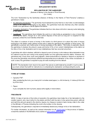Document preview: Form SJ-1120A Declaration by the Garnishee (Seizure of Money in the Hands of Third Persons) - Quebec, Canada