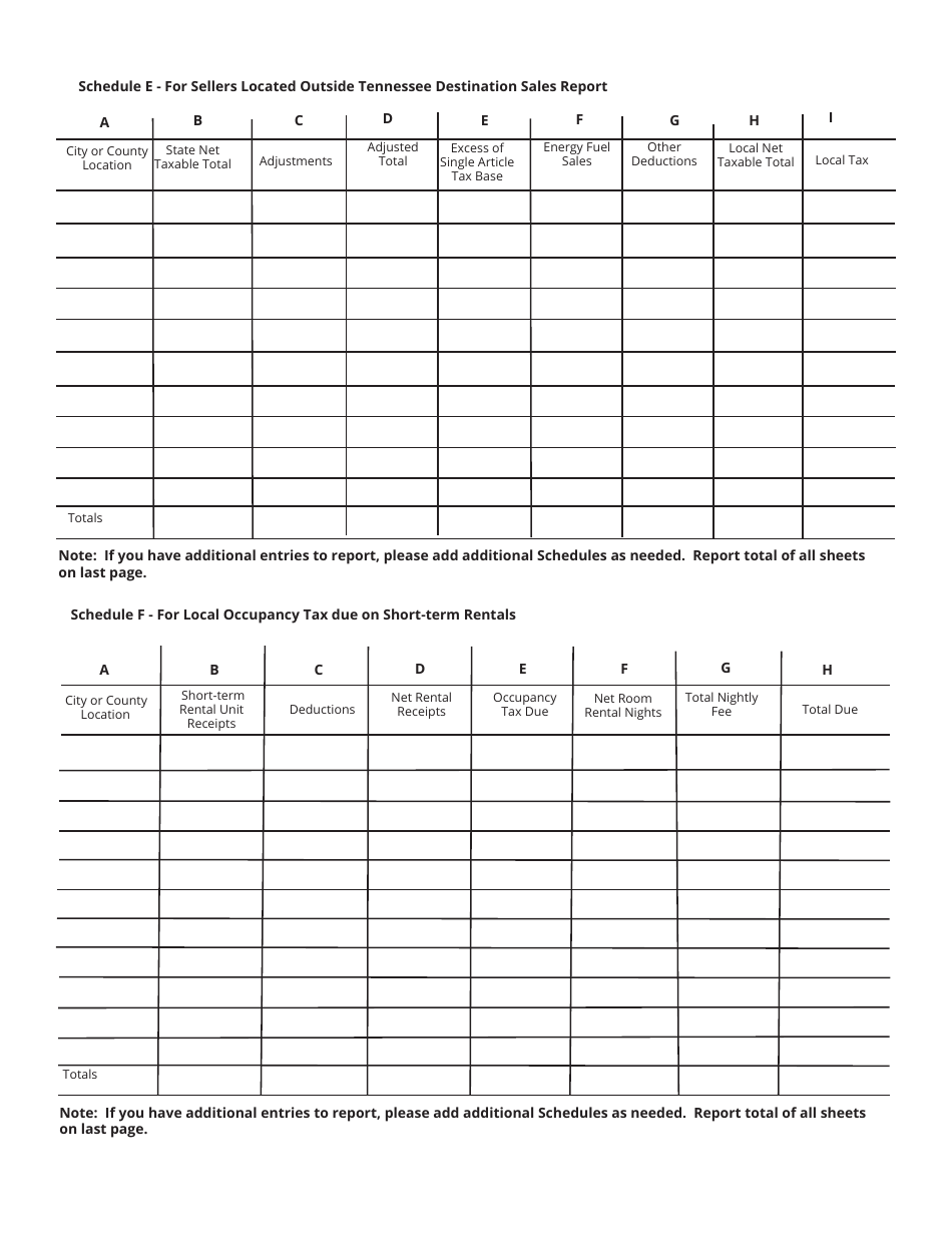 Form SLS450 (RV-R0012001) State and Local Sales and Use Tax Return - Tennessee, Page 4