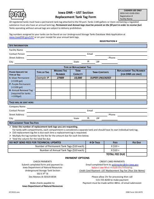 DNR Form 542-0479  Printable Pdf