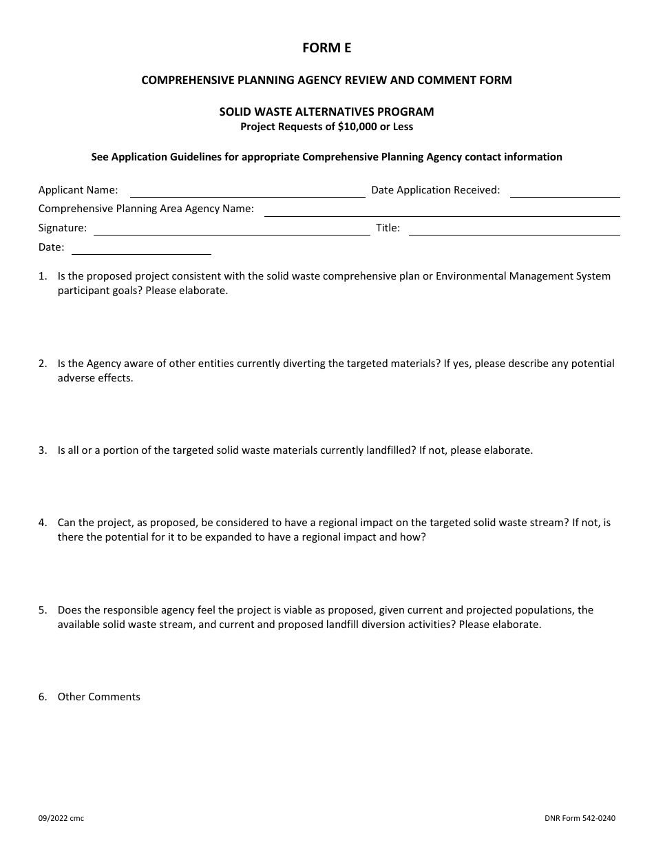 DNR Form 542-0240 Swap Application - Project Requests of $10,000 or Less - Iowa, Page 6