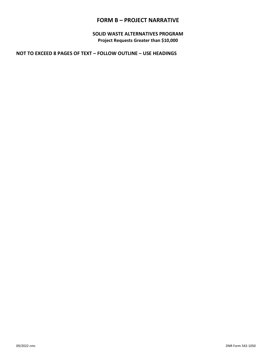 DNR Form 542-1050 Swap Grant Application - Project Requests Greater Than $10,000 - Iowa, Page 2
