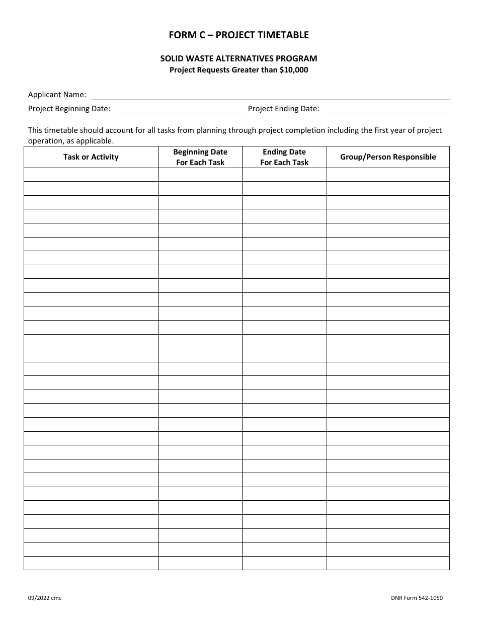 DNR Form 542-1050 Swap Grant Application - Project Requests Greater Than $10,000 - Iowa, Page 3