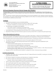 Form PB_020_F Ez Permit Standard - Electrical Vehicle Charger (Evc) - City of Philadelphia, Pennsylvania