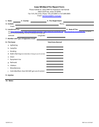 Document preview: DNR Form 542-0667 Iowa Wildland Fire Report Form - Iowa