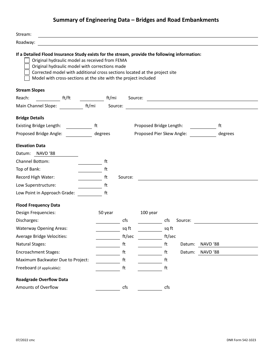 DNR Form 542-1023 Bridge and Road Embankments - Flood Plain Management Program - Iowa, Page 4
