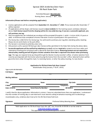 Document preview: DNR Form 542-0186 Application for Elk Rock State Park Deer License - Iowa, 2023