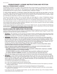Form DL-20 Probationary License (Pl) Petition - Pennsylvania, Page 2