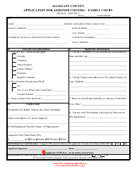 Document preview: Application for Assigned Counsel - Family Court - Allegany County, New York