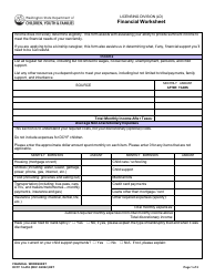 DCYF Form 14-452 Financial Worksheet - Washington