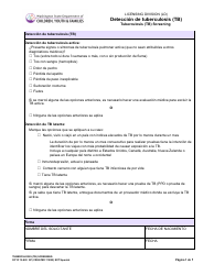 Document preview: DCYF Formulario 15-820 Deteccion De Tuberculosis (Tb) - Washington (Spanish)