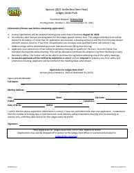 Document preview: DNR Form 542-0772 Special Antlerless Deer Hunt Permit (Ledges State Park) - Iowa, 2022