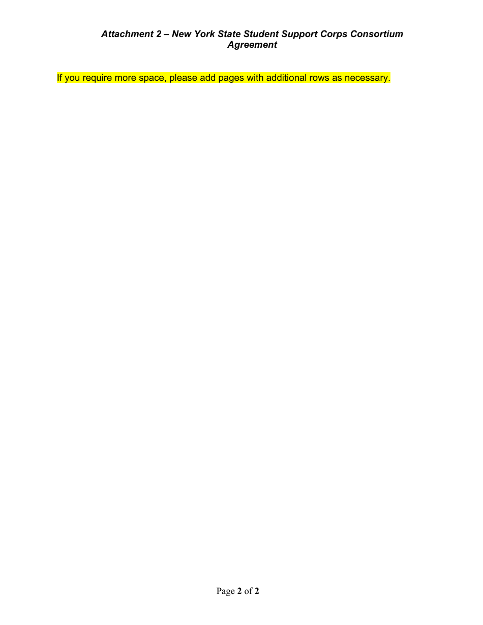 Attachment 2 New York State Student Support Corps Consortium Agreement - New York, Page 2