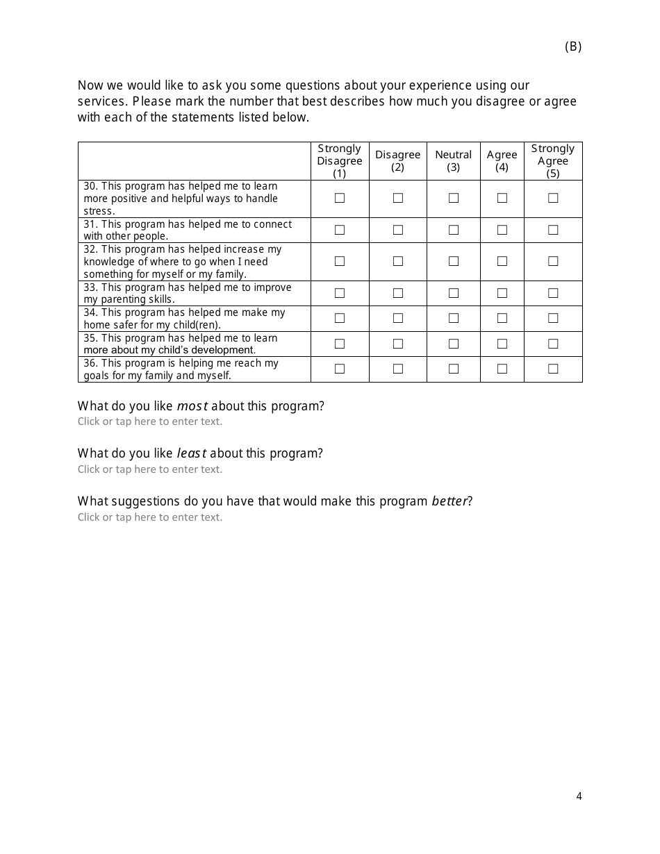 Form B Attachment 8 Protective Factors Instrument - New York, Page 4