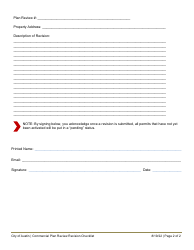 Commercial Plan Review Revision Form - City of Austin, Texas, Page 2