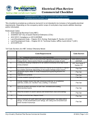 Electrical Plan Review Commercial Checklist - City of Austin, Texas