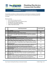 Document preview: Plumbing Plan Review Commercial Checklist - City of Austin, Texas