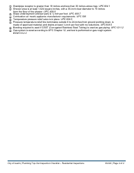 Plumbing Top-Out Inspection Checklist - Residential Inspections - City of Austin, Texas, Page 2