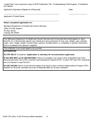 Form DHS-1201 IV-D Child Support Services Application/Referral - Michigan, Page 6