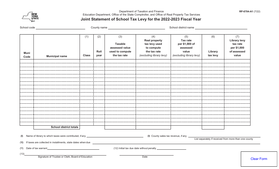 Form RP-6704-A1 - 2023 - Fill Out, Sign Online and Download Fillable ...