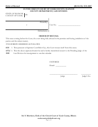 Document preview: Form CCL0067 Order of Recusal - Cook County, Illinois