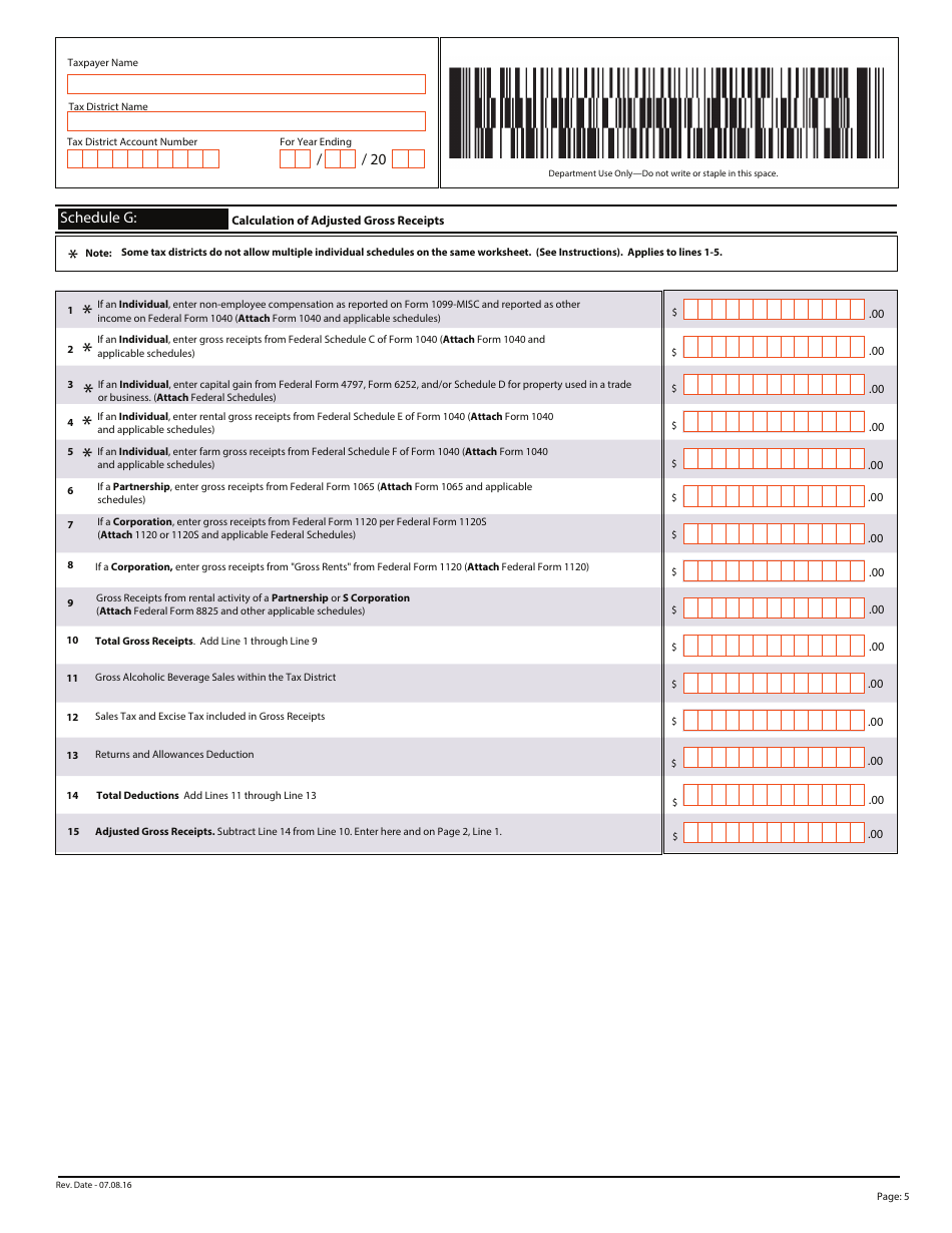 Form OL-S Occupational License Fee Return - Single Tax District - Kentucky, Page 5