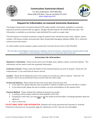 Document preview: Request for Information on Licensed Contractor Businesses - Oregon
