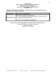Form DBPR LA8 Application for Qualification of a Business Entity - Florida