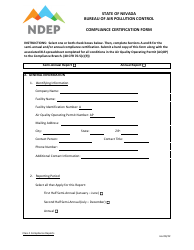 Document preview: Compliance Certification Form - Nevada