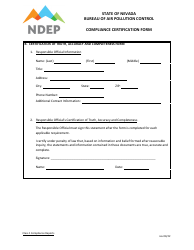 Compliance Certification Form - Nevada, Page 2