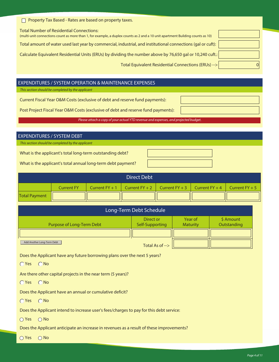 Funding Application - State Revolving Loan Programs - Vermont, Page 4