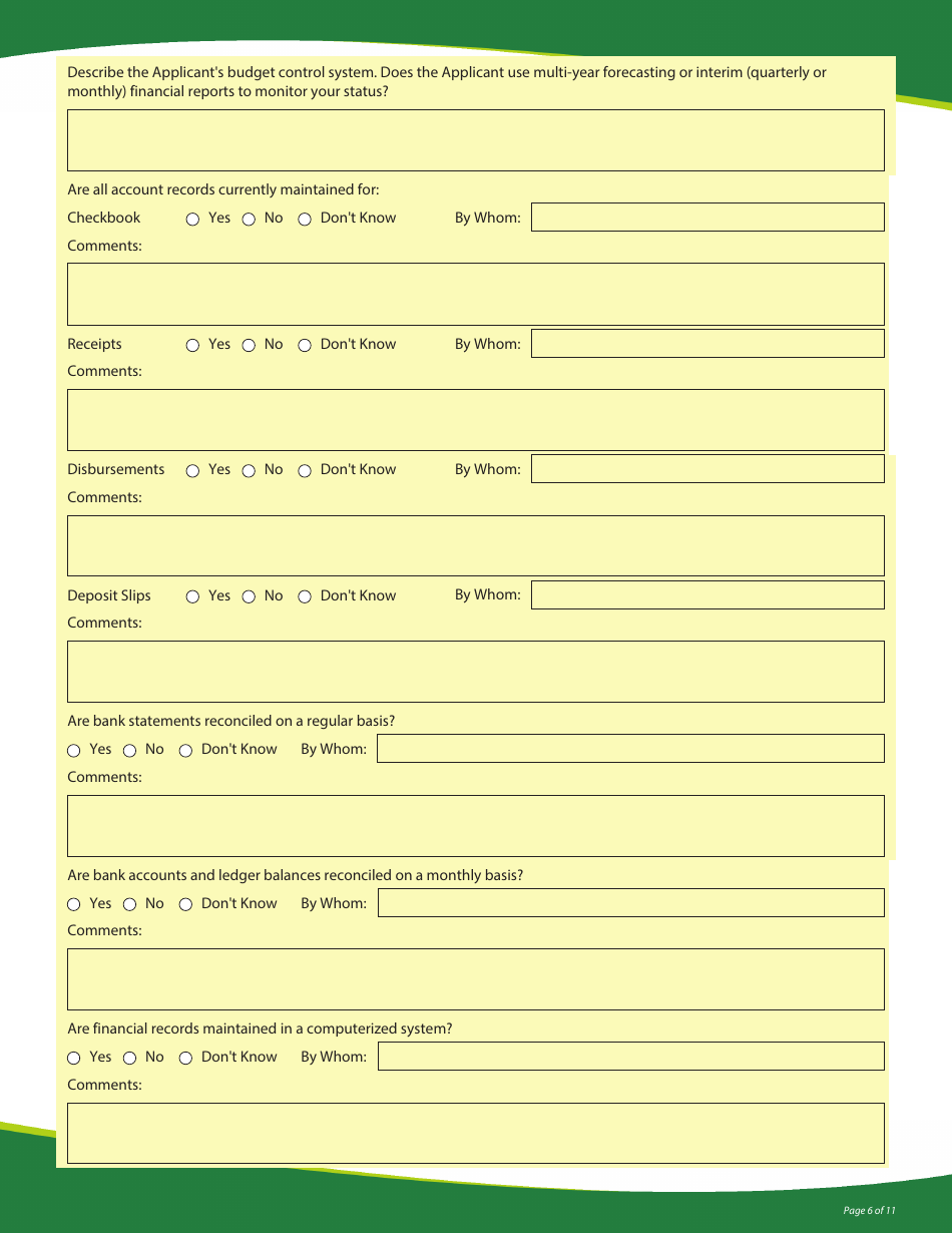 Funding Application - State Revolving Loan Programs - Vermont, Page 6