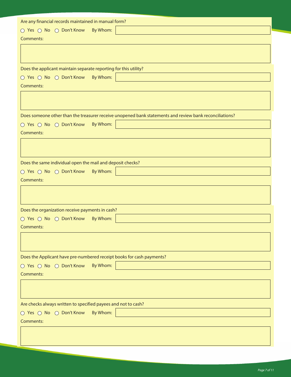 Funding Application - State Revolving Loan Programs - Vermont, Page 7
