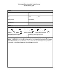 Document preview: Title VI Complaint Form - Mississippi